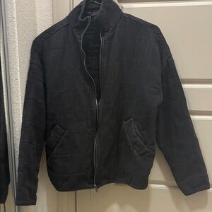 Women's Black Quilted Puffer Jacket with Stand Collar